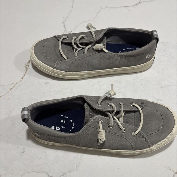 Sperry - Crest Vibe Washable Leather Slip-On Sneakers - Grey - 8.5  STS82398 - Picture 4 of 10